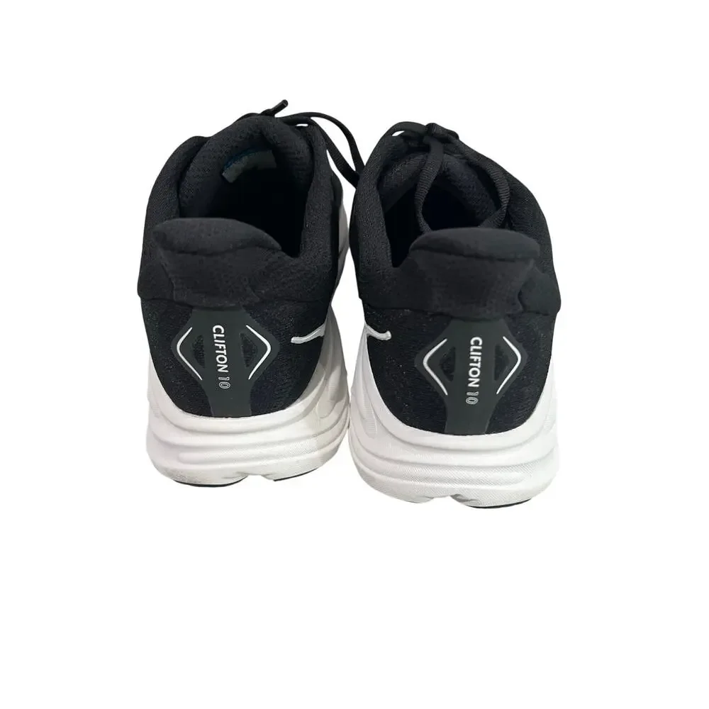 HOKA One One Clifton 10 Men’s 10.5 D Black White Running Shoes 1162030 BWHT
